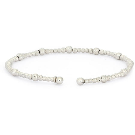 Giuliano Mameli Sterling Silver Rhodium-Plated Bracelet with Large and Small Faceted Beads