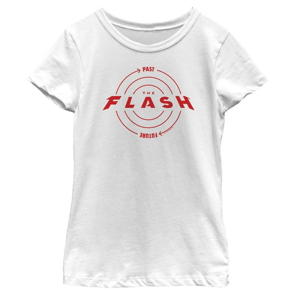 Girl's The Flash Time Travel Logo  Graphic Tee White Large