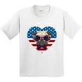 thumbnail image 3 of Inktastic Pug Dog Patriotic Us Flag Heart Youth T-Shirt, 3 of 5