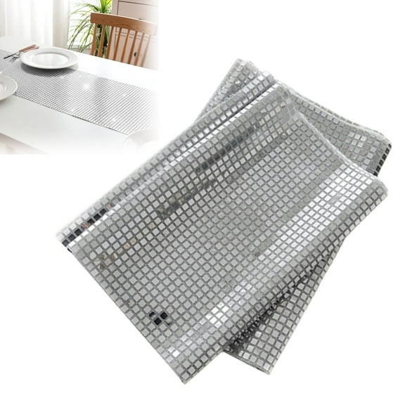 HANDIED 12x70 Inches Glitter Table Runner 70s Table Cover 70s Birthday The 70s Dance 80s Decoration And For Table(12"*70")