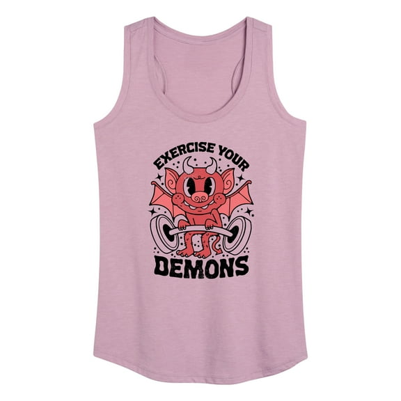 Instant Message - Exercise Your Demons - Women's Racerback Tank Top