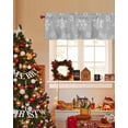 thumbnail image 3 of Christmas Winter Curtain Valance for Windows/Living Room/Kitchen/Bathroom/Café, Short Rod Pocket Tier Curtain Window Treatment Panel Xmas Snowflake Holiday Grey Topper Curtain 42''x18'', 3 of 7