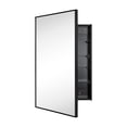 thumbnail image 6 of 20'' x 30'' Black Recessed and Surface Mount Bathroom Medicine Cabinet with Mirror Matt Black Square Cornered Metal Framed Rounded Rectangle Medicine Cabinet Mirror, 6 of 10