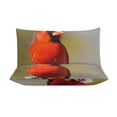 thumbnail image 3 of 3 Pcs Soft Bedding Set, Includes 1 Duvet Cover with Zipper And 2 Pillow,Shams Red Bird Northern Cardinal Queen(90"×90"), 3 of 8