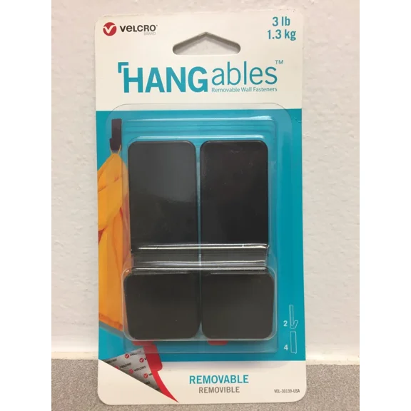 Velcro Vel-30139-Usa Hangables Medium Plastic Removable Fasteners 2 Pk