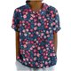 thumbnail image 1 of Blusas de Manga Corta para las Mujeres Cuello de Muñeca Lindo Lino Algodón, Impreso Suelto Camiseta para el Uso Casual, Diario Y de Verano, 1 of 8