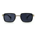 thumbnail image 4 of Hipster Dad Fashion Double Rim Narrow Rectangular Luxury Sunglasses Gold - Black, 4 of 7