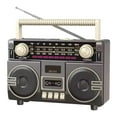 thumbnail image 1 of Bunblic Radio Rétro Portable AM FM SW Haut-Parleur Bluetooth 3 Bandes Charge Compacte pour Maison Bureau Extérieur Design Vintage Cadeaux d'Anniversaire Gris, 1 of 8