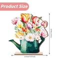 thumbnail image 3 of 1PC Wooden Flower Sign Figurine Wooden Desktop Ornament Decorative Block For Tabletop Green, 3 of 6