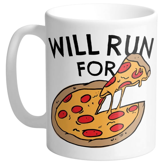 Will Run For Pizza Coffee Mug 11oz White