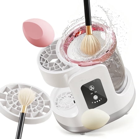 Wiher Electric Makeup Brush Cleaner, Machine With Makeup Brush Dryer-Holder-Portable Automatic USB Cosmetic Brushes Cleaner Tool for All Size Beauty Makeup Brush Set, Contour, Eyeshadow, Blush Brush