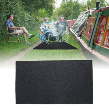 Dilwe Grill Mat for Deck,Fireproof Heat Resistant BBQ Gas Grill Splatter Mat Backyard Outdoor Gas Grill Floor Mat Protective Rug (48.81 x