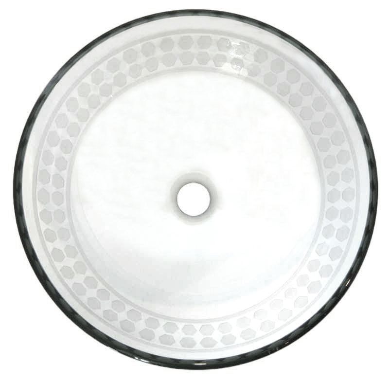 Miseno MNO-851-BN Circular 16-1/2" Glass Bathroom Sink; Brushed Nickel Drain