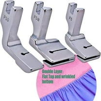 3PCS Piping Sewing Machine Presser Foot 2024 Latest Common Ruffler Foot Double Gathering Pleated Shirring Presser Foot Sewing Machine Feet Industrial P5 P50 P5W Fits For Most Of S