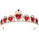 thumbnail image 5 of Tiara de corazón rojo de los Descendientes, corona de corazón, joyería para el cabello, corona de boda para novia, 5 of 6