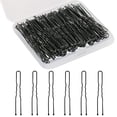thumbnail image 1 of U Shaped Hair Pins, 50PCS Ladies Hair Bun HairPin, (2 Inches), (Black) for All Hair Types,Hair Pins for Women,Pain-Free U Pins for Buns, 1 of 4