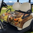 thumbnail image 2 of COEQINE Golf Cart Seat Towel Quilted Protective Cover with Carrying Handle, Universal Fit 51.2x30.3 Inch, 4 Front Pockets, Fits for Most 2 Seats Club Car, Deer American Flag Sunflower, 2 of 8