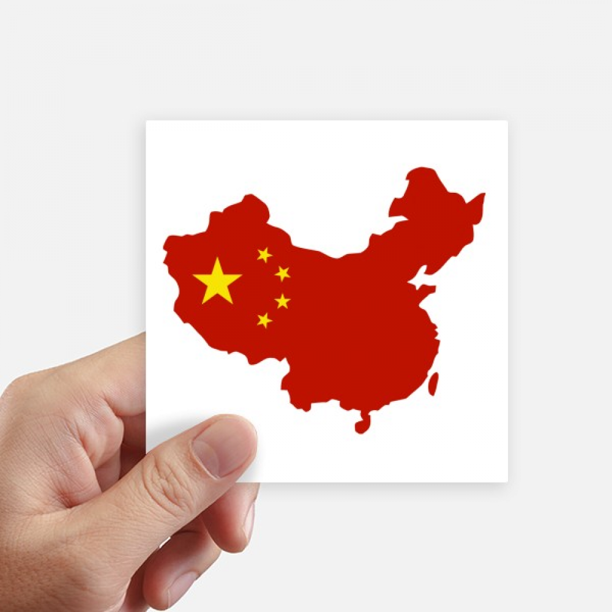 China Map National Flag Sticker Square Waterproof Stickers Wallpaper ...