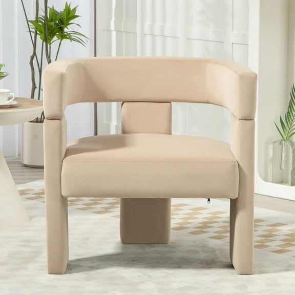 Finnhomy Modern Velvet Barrel Dining Chairs, Set of 1