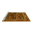 thumbnail image 2 of Ahgly Company Machine Washable Indoor Square Oriental Yellow Industrial Area Rugs, 6' Square, 2 of 4