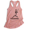 thumbnail image 1 of Touchdown Tank Top, Ladies Racerback Tank Top, Funny Baseball Tank, Funny Football Tank, Ironic Sports Tank, Desert Pink, Small, 1 of 3