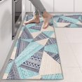 thumbnail image 2 of Kitchen Rugs Sets Of 2,Blue Ethnic Triangle and Geometric Pattern Anti Fatigue Kitchen Mat Rugs Non Slip Washable,Decorative Kitchen Floor Mats for Kitchen,Sink,Laundry,17"X47", 2 of 5