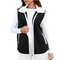 thumbnail image 2 of Mifsaly Fleece Vest Women Zip up Thick Warm Sleeveless Jacket Lapel Collar Patchwork Fall Coats Fuzzy Thermal Fashion Outerwear with Pockets, 2 of 9
