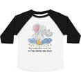 thumbnail image 3 of Inktastic My Godmother Loves me to the Moon and Back Elephant Family Boys or Girls Toddler T-Shirt, 3 of 5