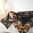 thumbnail image 4 of Catabedysis Princess Bows Alphabet V 7-Piece King Bedding,Brown Leopard Animal Print King Bed in a Bag,Black Reversible For Girls, 4 of 7