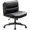thumbnail image 2 of Armless Desk Chair Office Chair with Wheels Padded Seat Home Office Chairs Rocking Mid Back Cute Computer Chair for Bedroom  Vanity  Makeup, 2 of 2