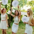 thumbnail image 4 of Yokua White Folding Paper Fans Personality Wedding Party Hand Fan Love Heart Fan, 4 of 9