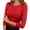 Red, variant on Women's Slim Fit 3/4 Sleeve Ribbed Knit Crew Neck Basic Tee Soft Comfortable Everyday Casual Top Blouse Shirt