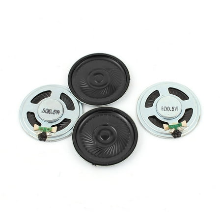 4Pcs 40mm 8 Ohm 0.5W Metal External Magnetic Speaker Loudspeaker Silver Tone
