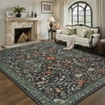 thumbnail image 3 of Bleum Cade 8'x10' Dark Floral Area Rug for Living Room, Vintage Boho Washable Low Pile Rug, Distressed Retro Ultra Soft Non Slip Durable Large Carpet for Bedroom Dining Room Home Decor, 3 of 10