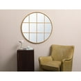 thumbnail image 2 of Metal windowpane mirror 36 inch in x 36 inch in Brass, 2 of 5