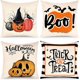thumbnail image 1 of Piezas de Halloween Funda de cojín Funda de almohada Fundas de almohada de lino Decoración de calabaza Regalos Truco o trato Decoración para el hogar Fiesta Granja 18 X 18 pulgadas. Afortunado Sencillez, 1 of 4