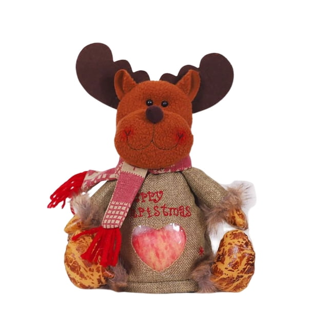 Bolsa de regalo, soporte de regalo de decoración de Navidad, paquete de juguete, colgante de Navidad, artesanía, muñeca suave, contenedor de Kits de decoración para fiestas Forma de ciervo Naiovety HA069772-03
