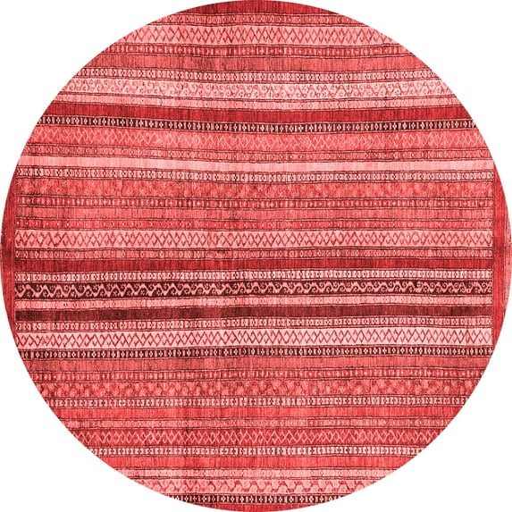 Ahgly Company Indoor Round Abstract Red Modern Area Rugs, 8' Round