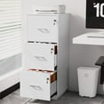 thumbnail image 2 of XgoodX 3 Drawer File Cabinet with Lock, Home Office Filing Organizer, for Letter Size File Folder Storage, Wood Tall Vertical Filing Cabinet, Printer Stand, Archivador (White), 2 of 10