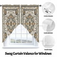 thumbnail image 3 of Vintage Flowers Pattern Swag Curtain Valance for Windows, Flowers Traditional Bohemian Window Treatments Short Swag Topper for Kitchen Windows Bathroom Bedroom, 36"x45", 3 of 8