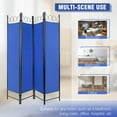 thumbnail image 6 of PayLessHere 4 Panel Room Divider 6 ft Steel for Home Office Bedroom, Blue, 6 of 7