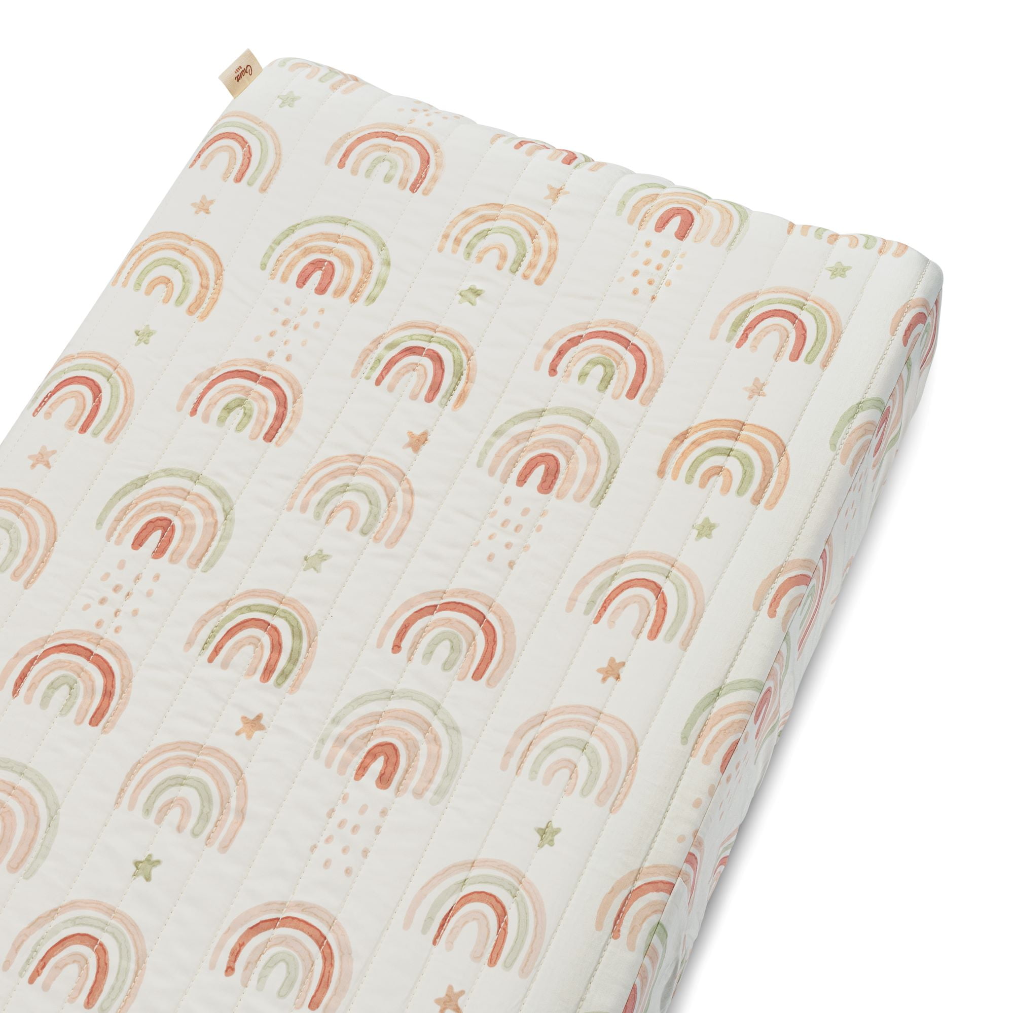 Crane Baby Changing Pad Cover, 100% Cotton Sateen Exterior Change Pad Cover, Boho Rainbow, 16" x 32", Fitted Changing Pad Covers, Changing Table Pad Cover For Nursery, Baby Registry or Shower Gift