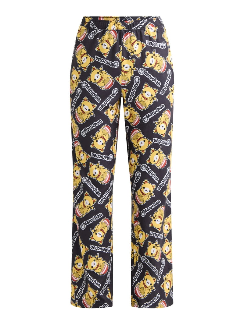 まる-CHAN  Maruchan Cat Print Pajama Pants - Cozy Sleepwear - Walmart.com