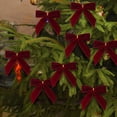 thumbnail image 6 of EWASWON 24 Pack Burgundy Velvet Christmas Bows - Small Luxury Reusable Bows for Wreath, Gift Wrapping, Christmas Tree Decor & Crafts, 6 of 9