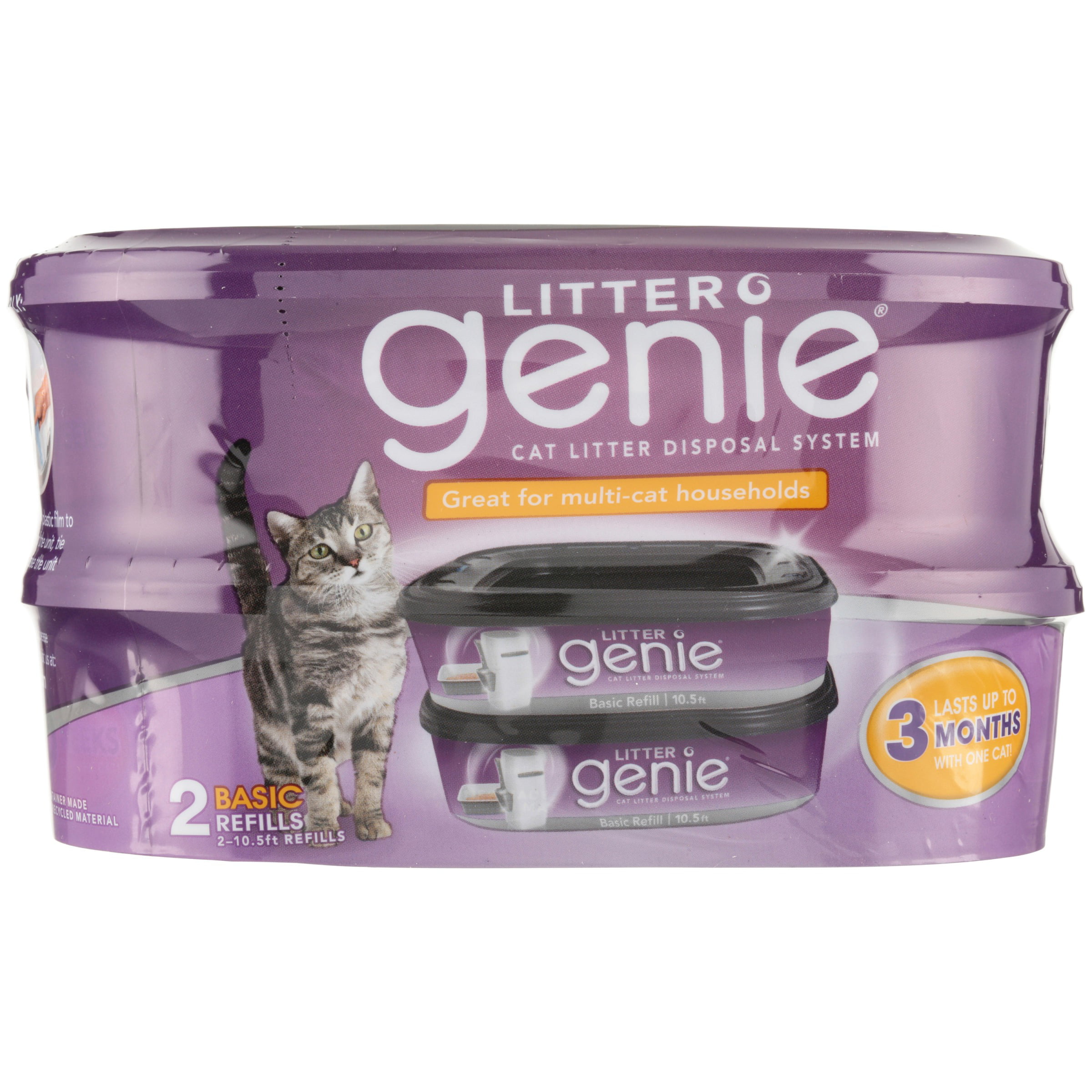 Litter Genie Cat Litter Disposal System Basic Refill, 2 Count