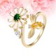 thumbnail image 4 of 1 pieza de anillo de apertura en forma de flor de abeja creativa anillo giratorio delicado elegante anillo de dedo elegante regalo de joyería para mujeres niñas (dorado), 4 of 7