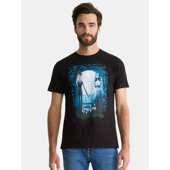 Corpse Bride Men's and Big Men's Cotton Graphic Tee with Short Sleeves, Sizes S-3XL