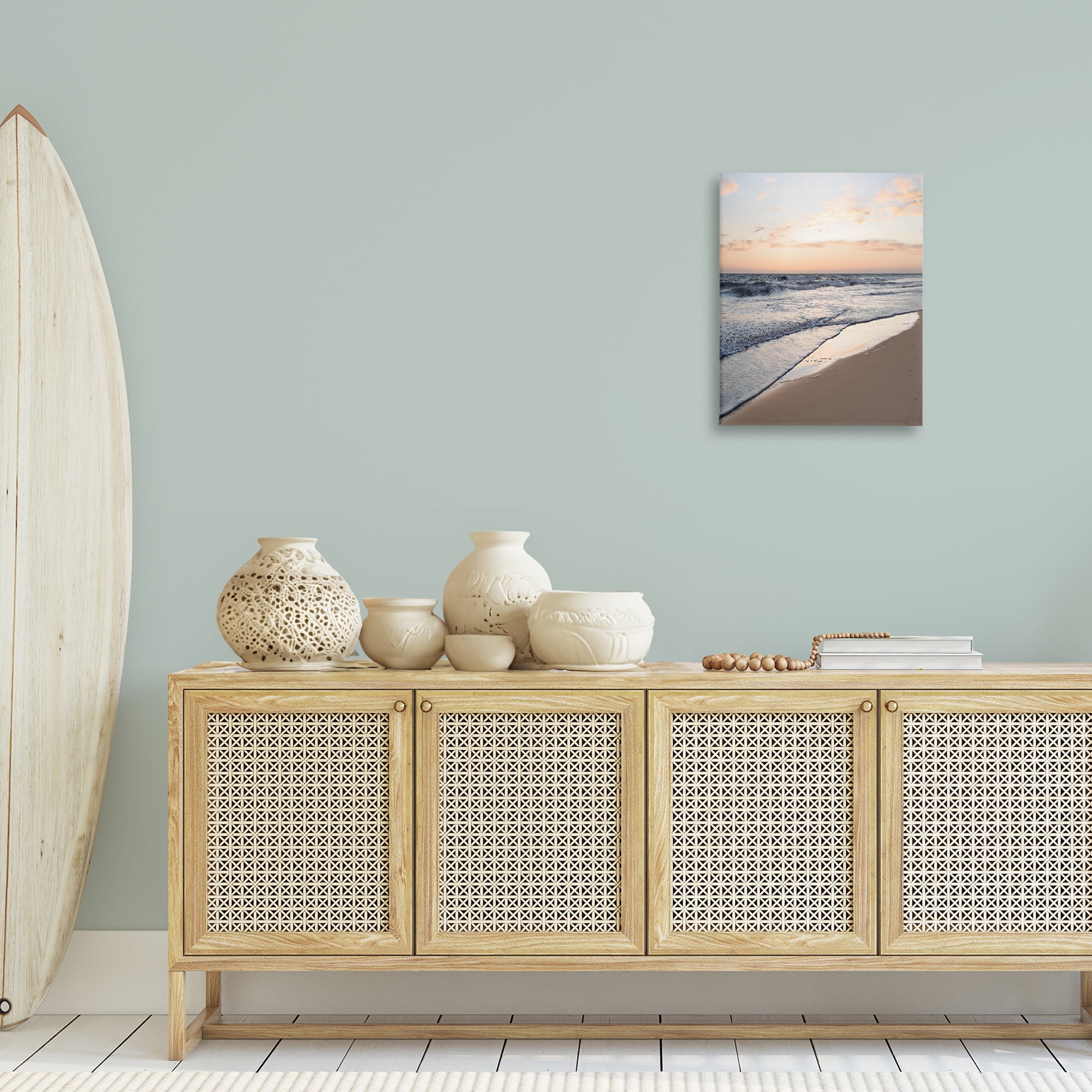 Stupell Industries Beach Tide at Sunset Nautical & Beach Photography Wrapped Canvas Art Print Wall Art, 16 x 20
