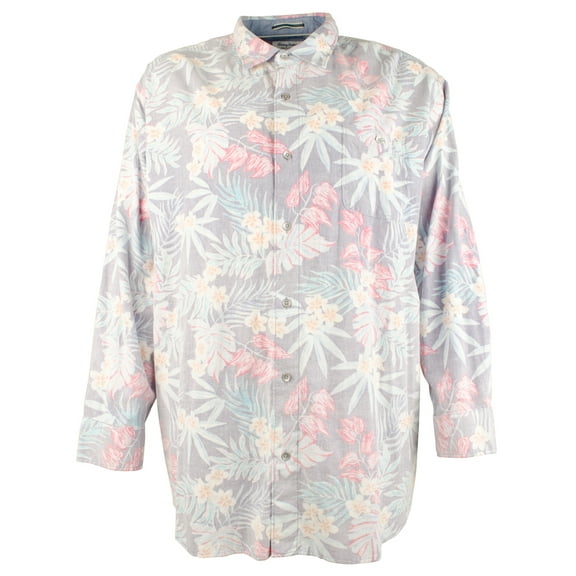 Men's Big & Tall Long Sleeve Coastline Cord Montecito Frond Shirt 2XLB