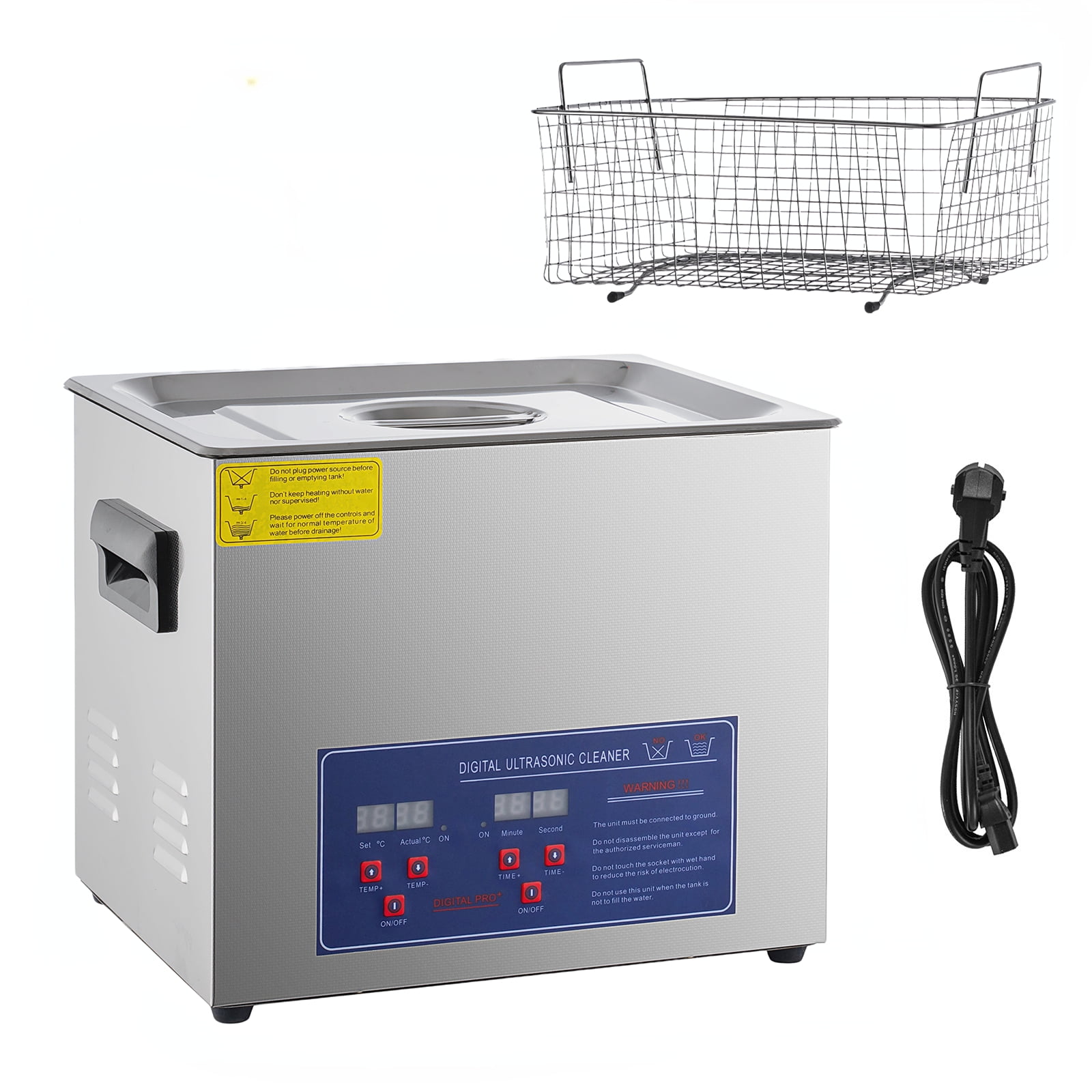 SHZOND Ultrasonic Cleaner 10L Sonic Cleaner Stainless Steel Heated